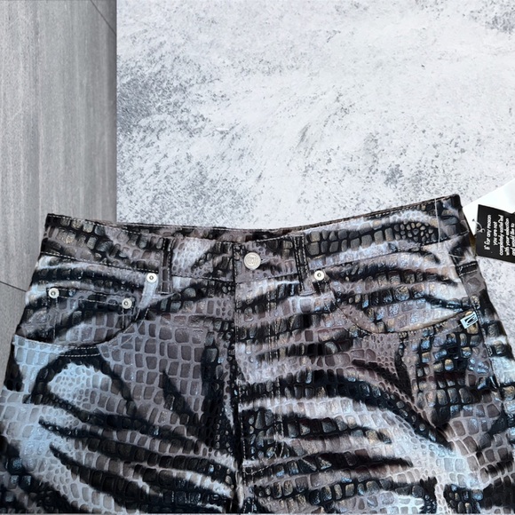 Candies snake print embossed jeans sz 11 wide leg pants NWT python animal print - Picture 3 of 9